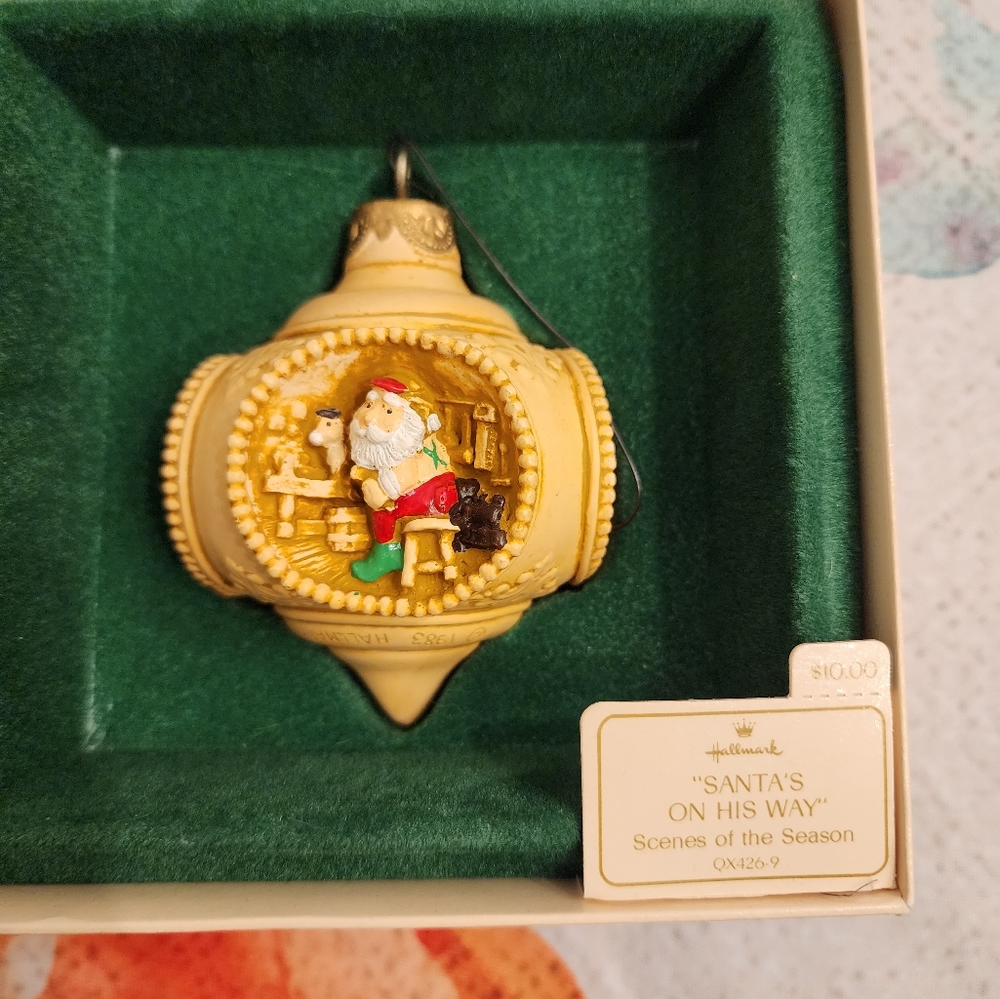 Vintage Hallmark Keepsake Santa on the way Ornament